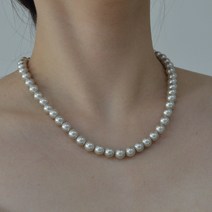 고광택 핵진주 목걸이 8mm 화이트 그레이 다크그레이 컬러 진주