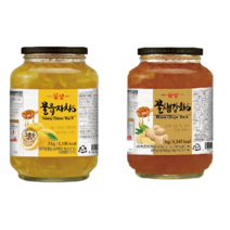 꽃샘 꿀 유자 자몽 생강 레몬 차 2kg 과일 청 목 감기에 좋은 음료, 생강2kg