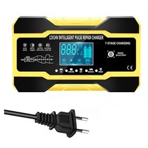 자동차배터리 10 자동차 배터리 충전기 12 V/24 V 스마트 완전 온도 보상 포함, 02 Yellow EU Plug