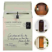 스탠드 우체통 주택 대형 벽걸이 우편함 장식 메일 박스 형 드롭 포스트 박스125322, White