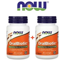 (1+1) 나우푸드 오랄바이오틱 OralBiotic BLIS K12 스트렙토코커스 살리바리우스 유산균 60로렌지 2팩