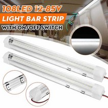 트레일러부품 카라반견인장치 12pcs 12v 24v 108 led 바 자동차 인테리어 라이트 램프 스트립 라이트 바 스위치 밴 트럭 트럭 캠퍼 캐러밴 캠핑 보트 rv, 2pcs 108 주도