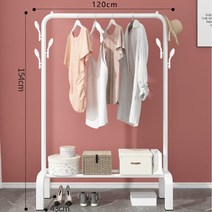 다용도 행거 양쪽걸이형 120cm 옷걸이 철제 이동식 옷행거 원룸, 블랙