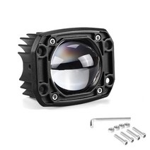 작업등 화물차작업등 충전식 작업등 3 인치 8D 렌즈 LED 작업등 플러시 마운트 스포트라이트 12V 24V 흰색 노란색 듀얼 컬러 자동차 운전 안개 램프 오프로드 SUV ATV, 02 1PCS Square