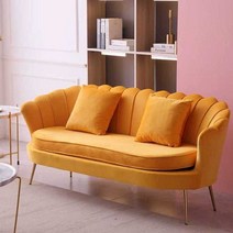 1인용 2인용 3인용 벨벳 패브릭 쇼파 싱글 더블 침실 거실 매장 대기 의자 웨이브 물결 조개, 다크그레이 벨벳 2인용