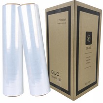 구오 스트레치필름 공업용랩 화물 포장용 산업용 공장용 투명 흑색 청색, 수동용랩, 투명랩 10MICx500MMx400M(4롤), 4개