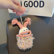 수제 크로셰 키 케이스 귀여운 소시지 입 자동차 지갑 가방 열쇠 고리 뜨개질 양모 펜던트, G