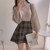 워너비몰 기획 포근 파스텔 벌룬소매 반넥 니트 [6 color]