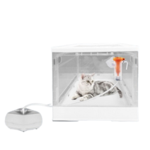 고양이 산소방 애완 동물 강아지 호흡기 치료 케이지, 미디엄+산소밸브+기저귀