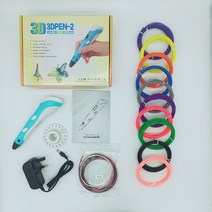 3D펜 어린이를 위한 펜 어린이를 위한 필라멘트 장난감이 있는 스크린이 있는 펜프린터, 블루 영국 50m