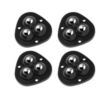 자전거 휠셋 4PcsSet Self Adhesive Mute Ball Universal Wheel Stainless Steel Beads Pulley Storage Box Beds, [02] Blk 3 Beads