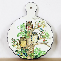 하루아홈 앤틱 도자기 냄비받침 인테리어 벽장식, 나무부엉이, 5