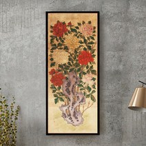 미니 괴석모란도 1폭 민화 도안 / 부귀영화를 바라는 그림 부모님 선물 부산시립미술관 소장 민화화실 수업자료