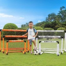 소형축구골대 풋살 네트 그물망 나들이 휴대용, 주황색 60cm 골대 1개 + 수납가방