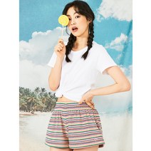 레인보우 테리 쇼츠_핑크