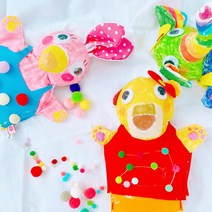 손인형 그리기 세트 DIY 동물 인형극 토끼 코끼리 곰 구연동화 엄마표미술 만들기놀이, 곰 손인형 키트
