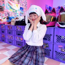 시나모롤모자 캐릭터모자 털 귀도리 동물 촬영소품 생일 선물 인생네컷