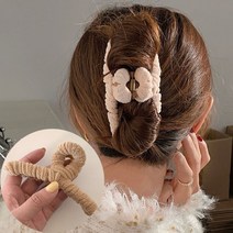 명품집게핀 똥머리 뽀글이 긴머리 돌돌이 베이지 헤어집게 수입핀