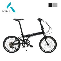 키후 플레임 미니벨로 접이식자전거 완조립, 리얼블랙(100%조립배송)