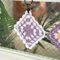 [바보사랑] 코바늘 수세미 뜨개질 - 프루티 헹굼 수세미 만들기, 컬러1:퍼플 / 컬러2:피치