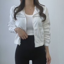 VANANA2 배색 라인 포인트 여성 데일리 크롭 숏 바람막이 점퍼 2color