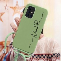 맞춤형 이름 텍스트 케이스 샤오미 레드미 노트 8 9 10 7 프로 9S 9A 9C 8T 10C 12C 10A 스타 랜야드 커버 436925, For Redmi 10 (4G), M1-Rope green_Custom Name