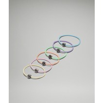 미국 룰루레몬 LULULEMON 207822 글로우 온 헤어 타이 6 팩 - 스냅드래곤 핑크/피치 퍼즈/카프레제 옐로우/라임 쇼크/시안 블루/디지털 라벤더, Snapdragon Pink/Peach Fuzz/Cap