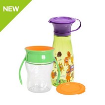 [와우컵] 유아컵 207/350ml 세트트라이탄 베이비+팝_컬러선택, 클리어 블루, 퍼플 몬스터