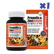 면역 항산화 프로폴리스 추출물 플라보노이드 와 아연, 1통, 90정