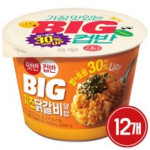 햇반컵반 BIG 치즈닭갈비덮밥, 313g, 12개