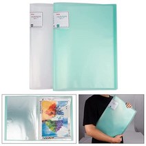 2 Pieces Diamond Painting Storage Book A3 30 Pages Art Portfolio Presentation Folder Bag Clear Pocke, Light Green + White