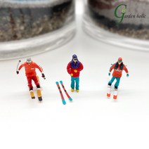 테라리움 화분장식 3인조 스키 2종 세트 미니어처 모델, A세트