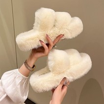 어그슬리퍼 호주 따뜻한 솜털 홈 슬리퍼 여성 여성용 겨울 모피 슬리퍼 플랫 플랫폼 모피
