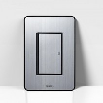 세련메탈 인테리어 실버 1구스위치 화장실콘센트 간편한설치 맹커버 배선차단기, 1개