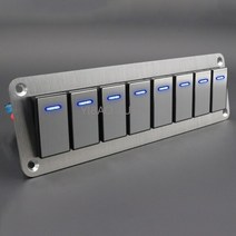 판넬스위치 램프 명판 은빛 금속 23468 갱 led 자동 로커 스위치 패널 스위치 자동차 rv 보트 요트 회로 알루미늄 합금 스위치 패널, d 8 갱 실버