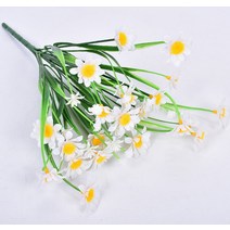 데이지 꽃다발 조화 야외 관목 걸이식 식물 정원 베란다 홈 농가 장식 1묶음, 04 WHITE