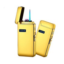 십전십미 USB 충전식 방풍 방수 플라즈마 고급 전기 터보라이터 2in1 가스 라이터 금속, C