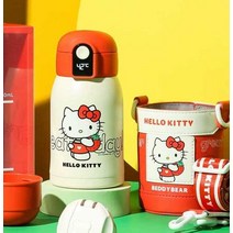 키티 물병 핑크 아이템 보온병 빨대컵 손잡이컵 어린이집, 1. 스마트 보온병 - 키티A (480ml)