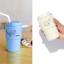 파스텔 이중구조 텀블러 350ml 주문 제작(판촉물 카페 단체 기념품 답례품 행사 선물) 최소수량 50~100개, 무인쇄(기본수량 50개), 추가안함, 바나나