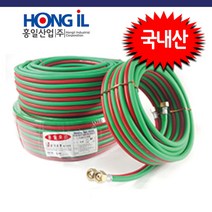 홍일산업 국내산 5mm * 10M 쌍줄호스 고압 물호스 슈퍼호스 워터흐스릴 편사호스 농업용호스 산업용호스, 1개, 홍일산업 5mm × 10M 쌍줄호스