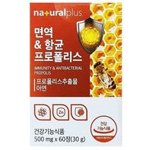 내츄럴플러스 면역 항균 프로폴리스 츄어블 맛있는 씹어먹는 프로폴리스추출물 아연 플라보노이드 60정
