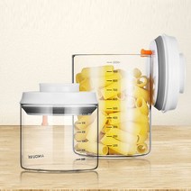 유리 원터치 원두보관 진공 밀폐용기, 1통, 유리 원터치 원두보관 진공 밀폐용기 0.6L(180g)