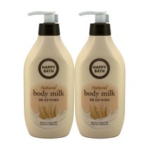 해피바스 정말 순한 바디밀크 로션 밀키 파우더향, 450ml, 2개