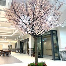 수피아 인조목 대형나무 벚꽃나무 실내조경 조화 장식, 벚꽃가지 2500mm, 중형 나무굵기, 핑크