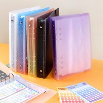 [은스] A5 6공 스티커 바인더 속지 양면 40매 세트 다꾸스티커 보관 씰스티커 포카바인더 티켓북 스티커 앨범, 블랙