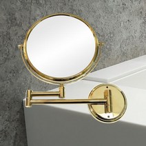 HLBATH 면도거울 벽붙이용 욕실거울 면도확대경 골드욕실거울 욕실면도경 면도거울 벽붙이용 확대경거울 화장실거울 골드 회전형, 본상품선택