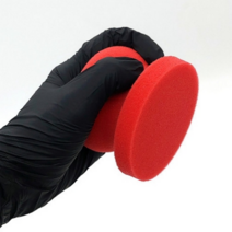 원형 핸드 어플리케이터 레드 8cm 고체왁스 왁싱패드 스펀지 스폰지, 1개