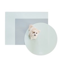 리포소 배변매트 강아지 애견 펫 방수 실리콘 애견매트 배변판 훈련, 그레이 원형) 69x69