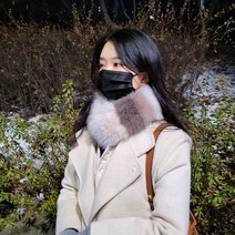 [2u0] 삼색 단가라 리얼 사가 폭스 모피 자석 퍼머플러