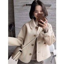 여성코트 여자 짧은 모직 격자 무늬 패션 가을 재킷